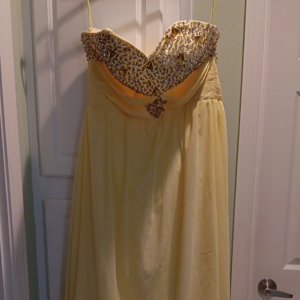 Grace Karin Yellow Sequin Strapless Sundress